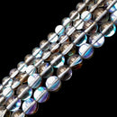Black Blue Mystic Aura Mermaid Glass Smooth Round Beads 6mm 8mm 10mm 12mm 15.5"Strand