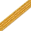 Titanium Bright Gold Hematite Faceted Rondelle Beads 3mm 4mm 6mm 8mm 15.5'' Str