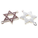 star of david pendant gold silver plated copper micro pave rhinestone