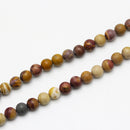 sunset mookaite matte round beads
