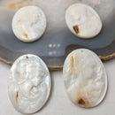 mop shell cameo pendant oval shape
