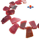 Red Agate Slice Irregular Trapezoid Slab Beads Approx 30x45mm 15.5" Strand