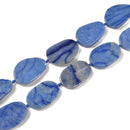 Natural Blue Aventurine Flat Oval Shape Beads Size 30x40mm 15.5'' Strand