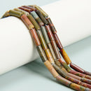 Natural Red Creek Jasper Cylinder Tube Beads Size 4x13mm 15.5'' Strand