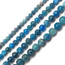 Natural Apatite Faceted Round Beads 5mm 6mm 7mm 8mm 9mm 10mm 15.5" Strand