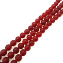 large hole red agate carnelian matte round beads