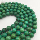 large hole green turquoise smooth round beads