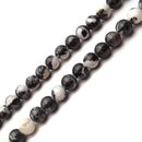 2.0mm Hole Black & White Zebra Jasper Smooth Round Beads 8mm 15.5" Strand