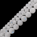 high quality white rainbow moonstone smooth round beads