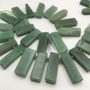 green aventurine graduated slice Sticks Points beads