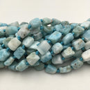 natural larimar smooth irregular tube shape beads