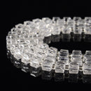 Clear Quartz Faceted Rubik's Cube Beads Size 7-7.5mm 15.5'' Strand