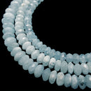 high quality aquamarine faceted rondelle beads
