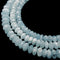 high quality aquamarine faceted rondelle beads
