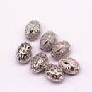 silver plated oval shape charm