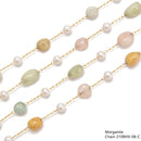 6-8mm Pebble Nugget Beads Multi Gemstone Chain Sold One Meter per Bag