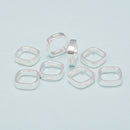 925 Sterling Silver Square Beads Size 3.5x12.5mm 2pcs per Bag