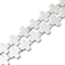 Titanium Silver Hematite Cross Beads Size 6mm 8mm 10mm 15.5'' Strand