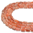 Natural Sunstone Matte Cylinder Tube Beads Size 8x11mm 15.5'' Strand