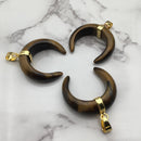 yellow Tiger's eye cresent moon pendant
