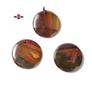 Natural Red Creek Jasper Round Slice Shape Pendant Size 40mm Sold per Piece
