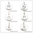 925 Sterling Silver Letter A to Z Pendant Charm Size 10mm Sold 3 Pcs Per Bag