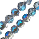 Clear Blue AB Crystal Glass Faceted Balls Chandelier Sun Catcher Beads 24mm 28mm 8" Strand