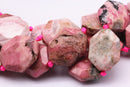 rhodochrosite rectangle slice faceted octagon beads