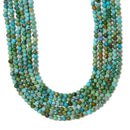 Natural Turquoise Faceted Round Beads Size 3.5mm 15.5'' Strand