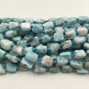 natural larimar smooth irregular tube shape beads