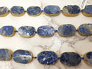 sodalite oval bezel slab gold leaf edge beads