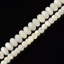 Iridescent White Mother of Pearl MOP Shell Rondelle Beads Size 3x4mm 4x6mm 15.5'' Strand