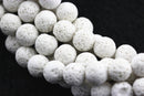 white volcanic lava rock stone beads