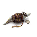 Cloisonne Christmas Tree Ornament Wiggling Armadillo Decoration 4.5" Inches Long