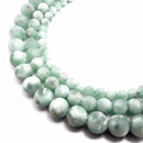 green moonstone matte round beads