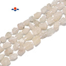 White Moonstone Rough Nugget Chunks Side Drill Beads 8-12mm 10-15mm 15.5'' Str