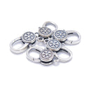925 Sterling Anti-Silver Round Snowflake Grain Clasp Size 10x20mm 1PCS Per Bag