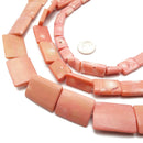 Light Pink Bamboo Coral Rectangle Shape Beads 10x15mm 15x20mm 20x30m 15.5"Strand