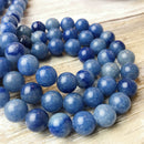 blue aventurine smooth round beads