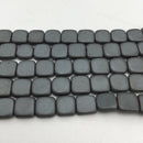 gray hematite matte flat square beads