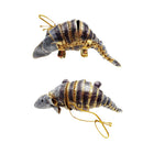 Cloisonne Christmas Tree Ornament Wiggling Armadillo Decoration 4.5" Inches Long