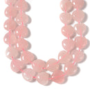 Rose Quartz Heart Shape Beads Size 20mm 15.5'' Strand