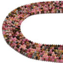 natural Multi-Color tourmaline faceted rondelle Discs beads