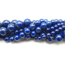 Genuine AAA Afghanistan Lapis Lazuli Smooth Round Beads 6mm 8mm 10mm 16" Strand