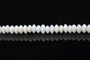 white bamboo coral smooth rondelle discs beads
