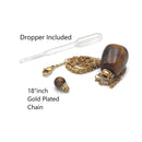 Natural Stone Essential Oil Necklace Perfume Smooth Bottle & Gold Chain 17x33mm