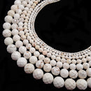 white turquoise faceted round beads