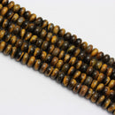 large hole yellow Tiger's eye smooth rondelle beads