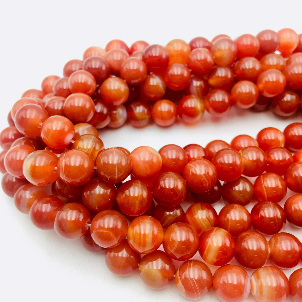 Carnelian Red Agate Beads - 6mm Round  (Smooth & High Polished for Jewelry  Making)