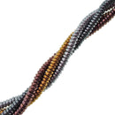 gold copper plated hematite smooth Discs beads